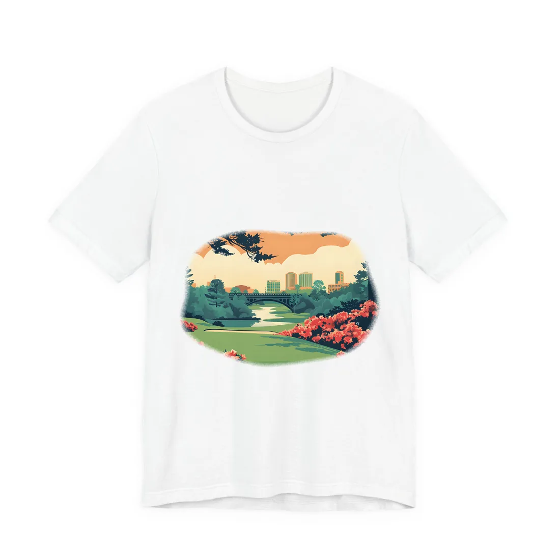 Retro Golf Scene at Augusta: Classic - T-Shirt (White)