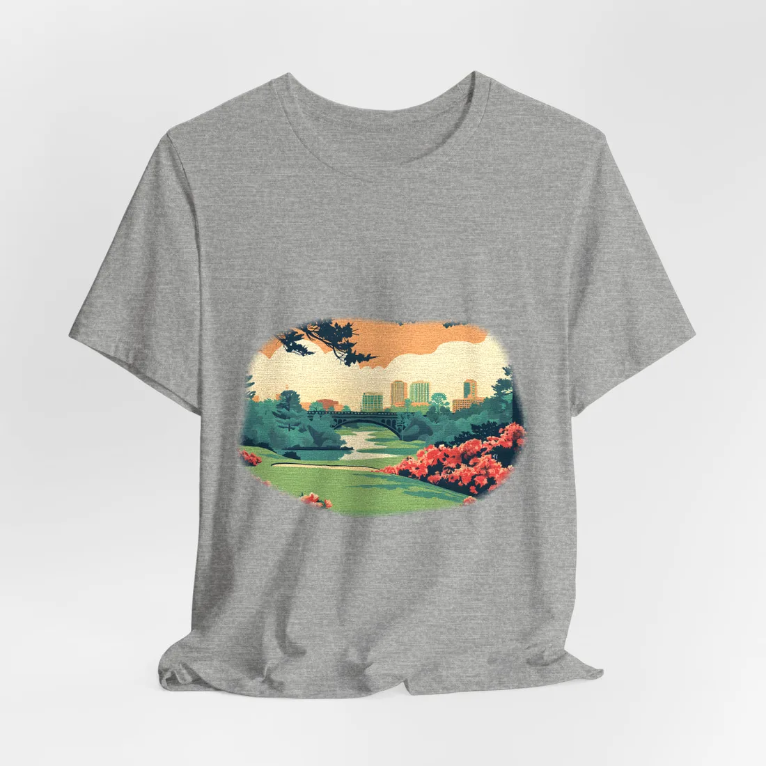Retro Golf Scene at Augusta: Classic - T-Shirt (Athletic Heather)