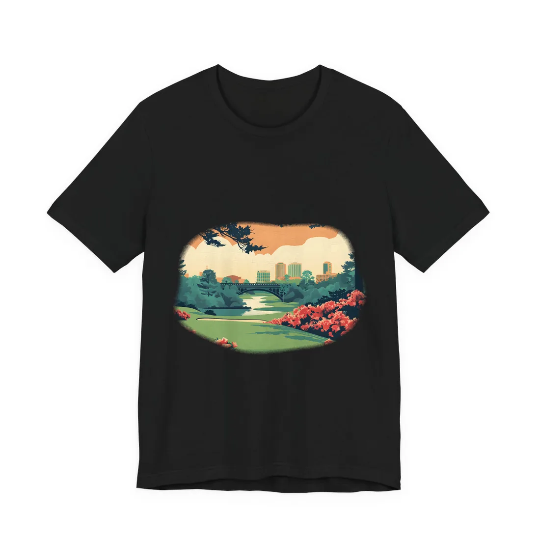 Retro Golf Scene at Augusta: Classic - T-Shirt (Black)