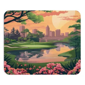 Sunset Golf Course Skyline Mouse Pad