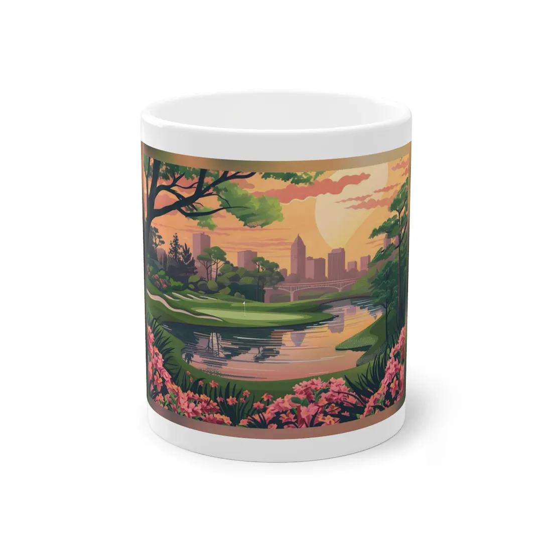 Retro Golf: Vintage Illustration of Augusta National's Amen Corner - Mug