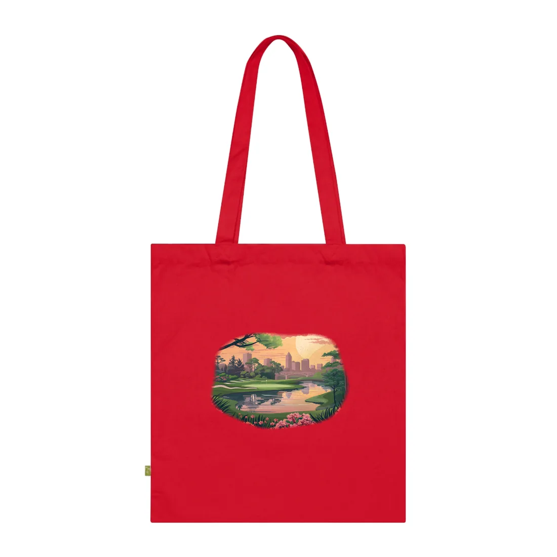 Retro Golf: Vintage Illustration of Augusta National's Amen Corner - Tote Bag (Classic Red)