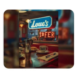 Retro Diner Neon Morning Mouse Pad