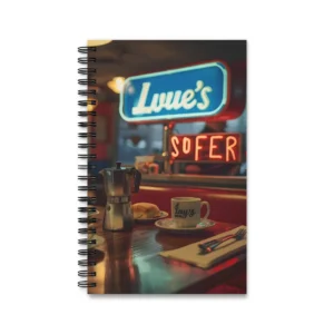 Retro Diner Neon Morning Spiral Notebook