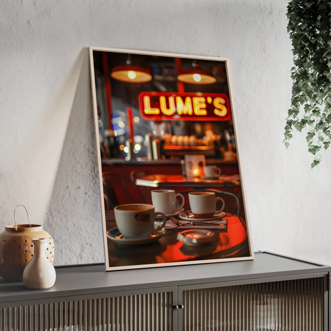 Retro Kitchen Diner: Vintage Artwork from Lukes - Framed Poster