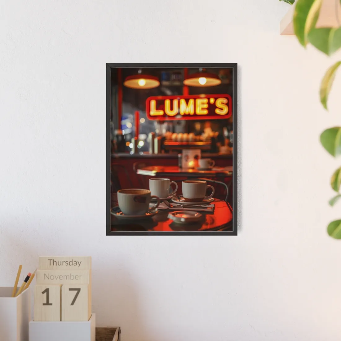 Retro Kitchen Diner: Vintage Artwork from Lukes - Framed Poster
