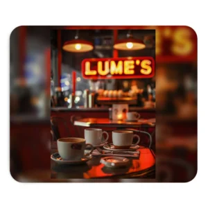 Coffee Cups on Café Table Mouse Pad