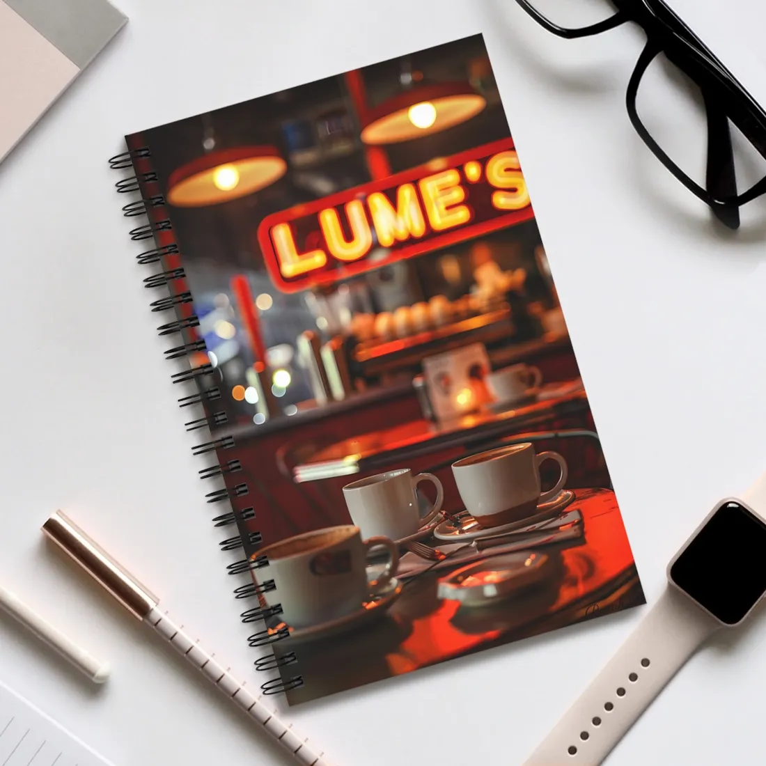 Retro Kitchen Diner: Vintage Artwork from Lukes - Spiral Notebook