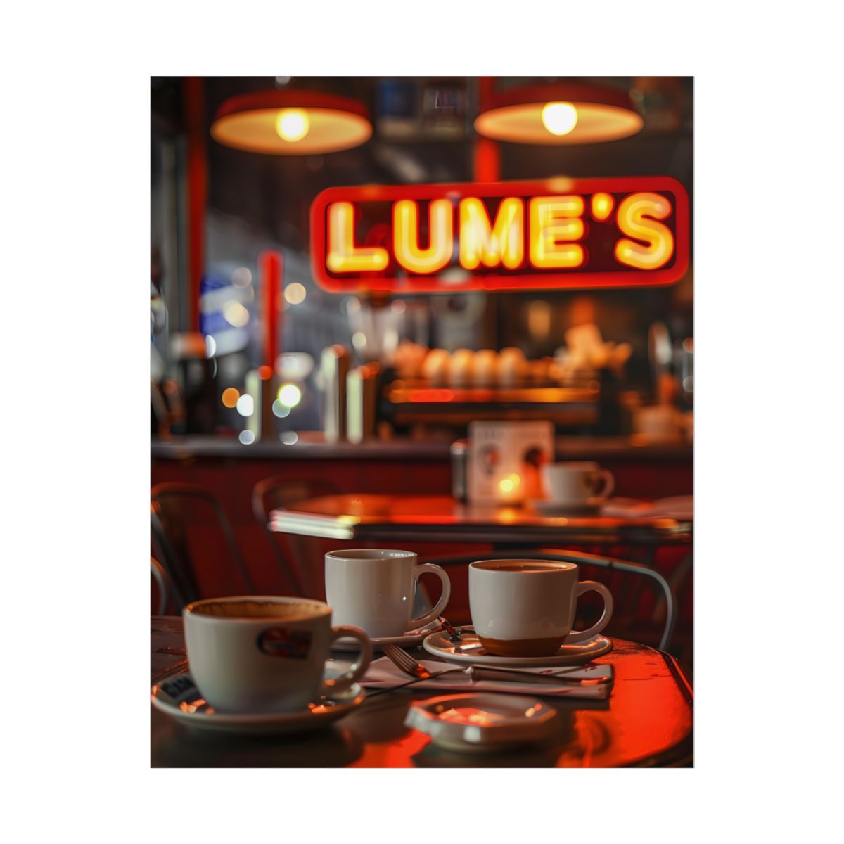 Retro Kitchen Diner: Vintage Artwork from Lukes - Poster