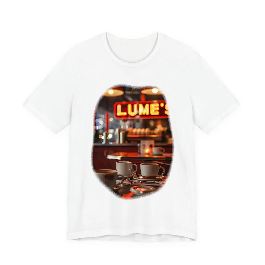 Retro Kitchen Diner: Vintage Artwork from Lukes - T-Shirt (White)