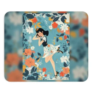 Woman Dancing Among Flowers Mouse Pad