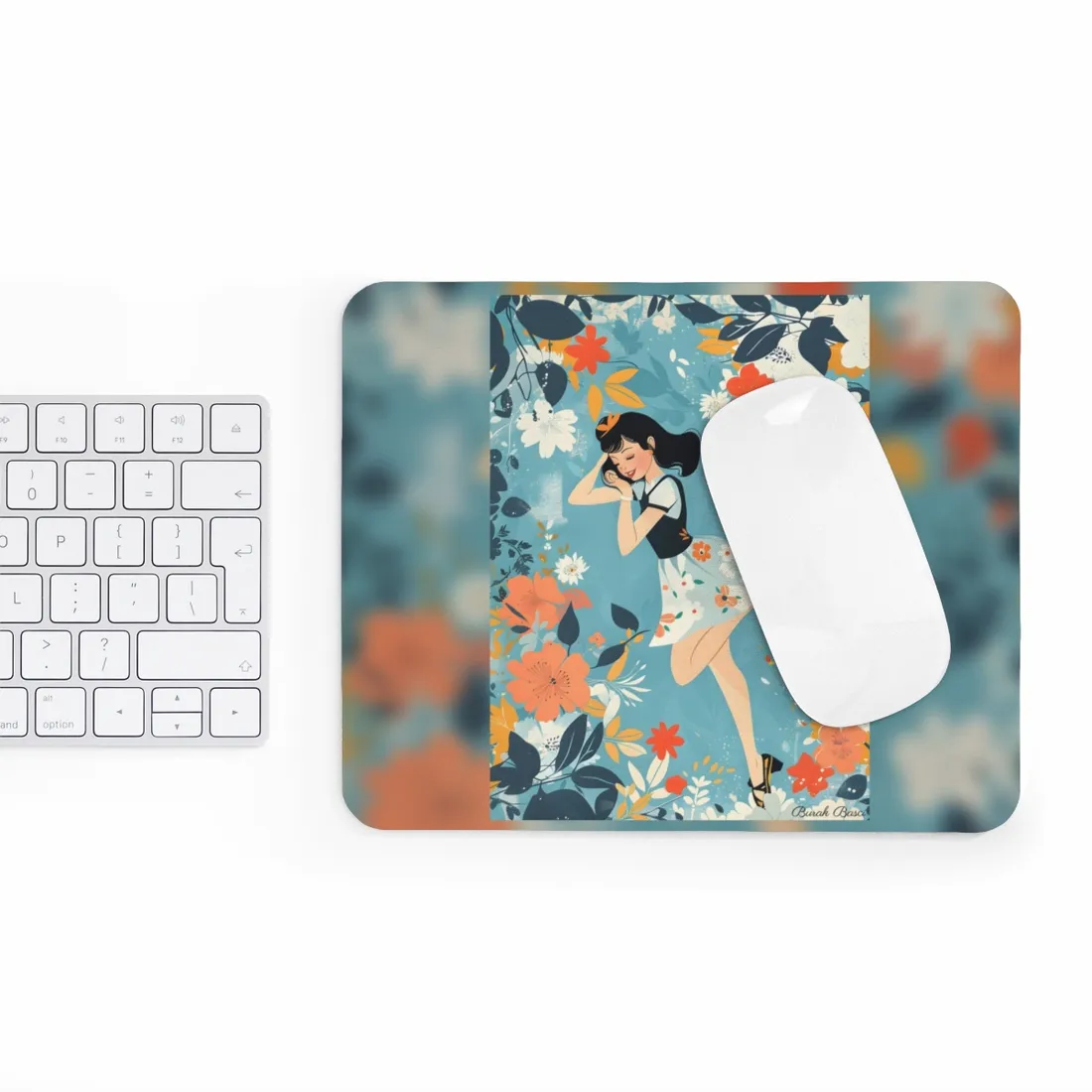 Retro Pin-Up Girl: Vintage Artwork Print - Mouse Pad