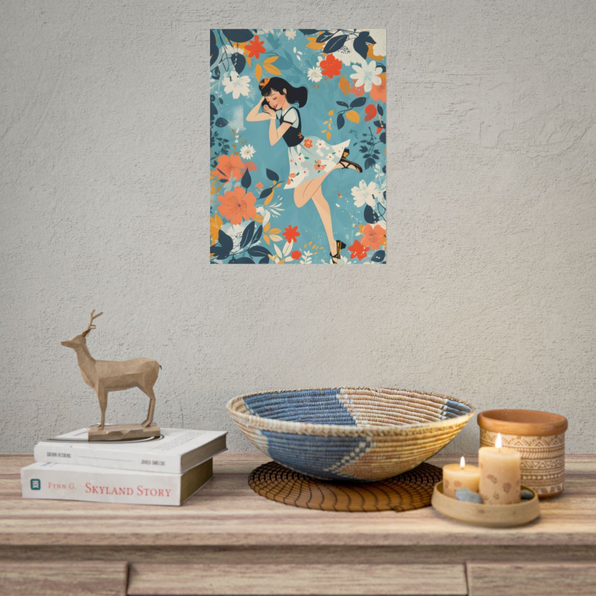 Retro Pin-Up Girl: Vintage Artwork Print - Poster