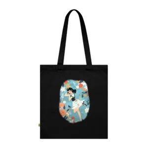 Woman Dancing Among Flowers Tote Bag