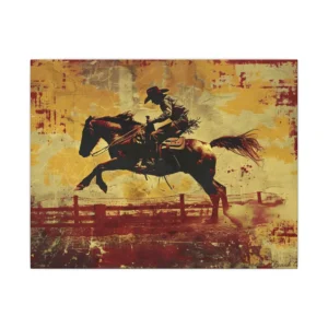 Leaping Rodeo Rider Canvas Print