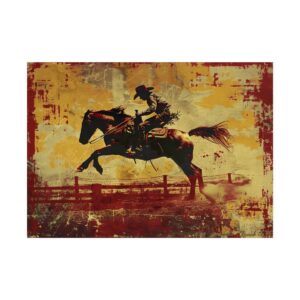 Leaping Rodeo Rider Poster