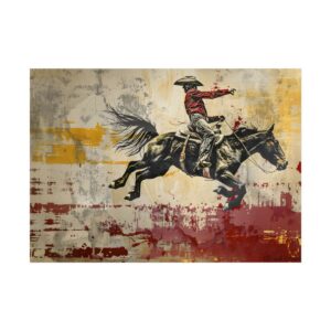 Cowboy Riding Bucking Horse Poster