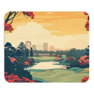 Golf Course with City Skyline Mouse Pad