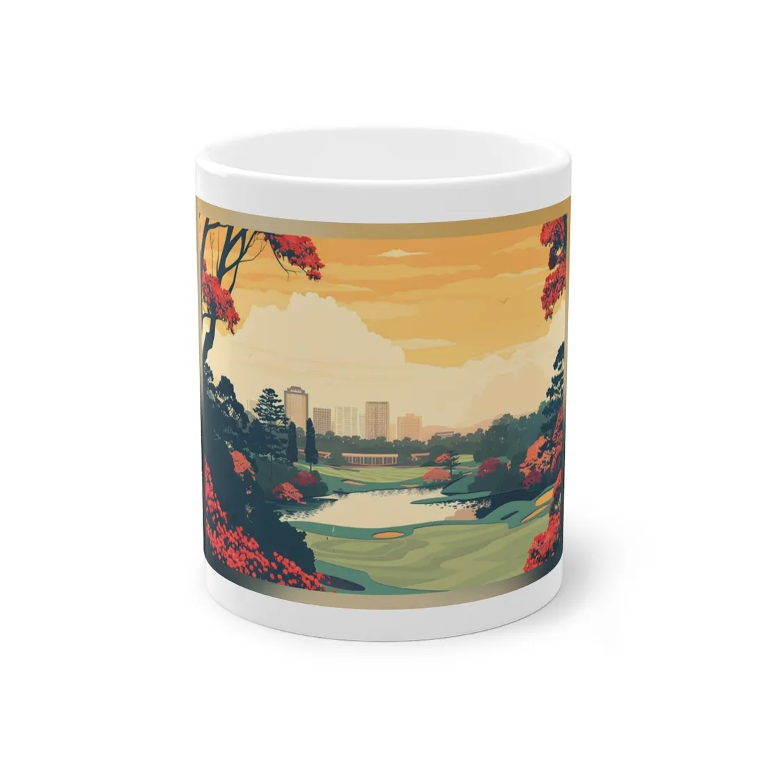 Retro-Style Augusta Georgia Golf Course: Vibrant Illustration Art - Mug