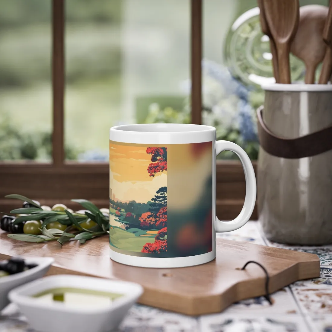 Retro-Style Augusta Georgia Golf Course: Vibrant Illustration Art - Mug