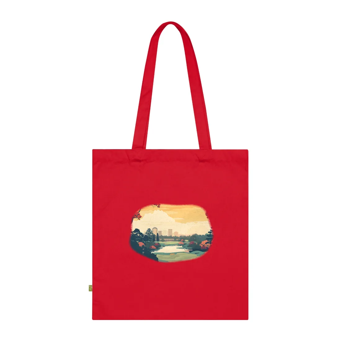 Retro-Style Augusta Georgia Golf Course: Vibrant Illustration Art - Tote Bag (Classic Red)