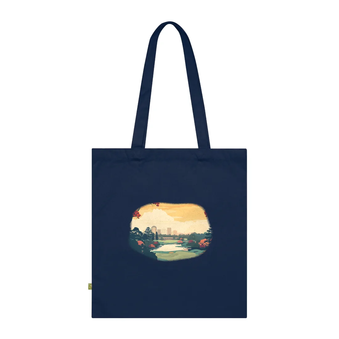 Retro-Style Augusta Georgia Golf Course: Vibrant Illustration Art - Tote Bag (French Navy)