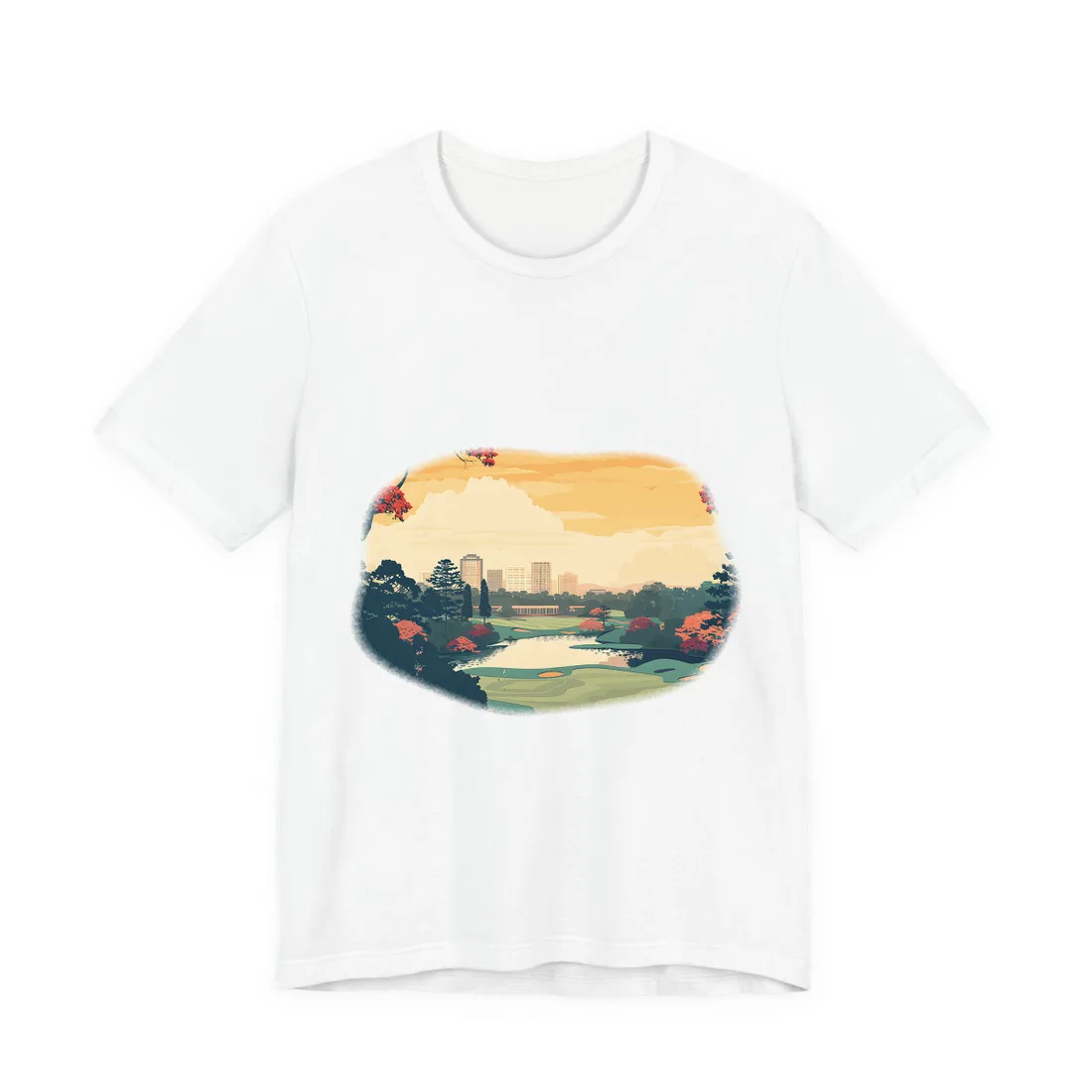 Retro-Style Augusta Georgia Golf Course: Vibrant Illustration Art - T-Shirt (White)