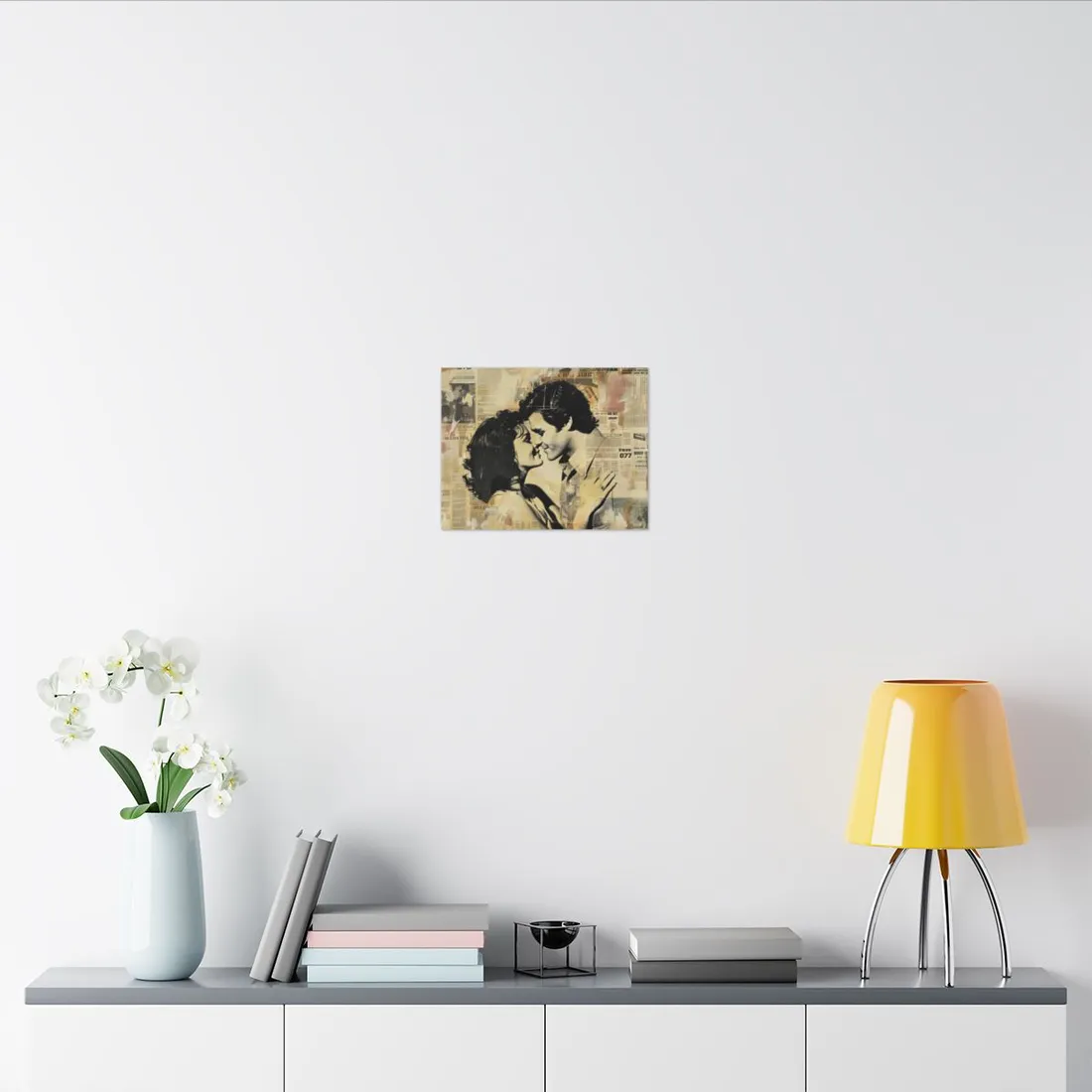 Retro Vintage Romance: Couples Newsprint - Canvas