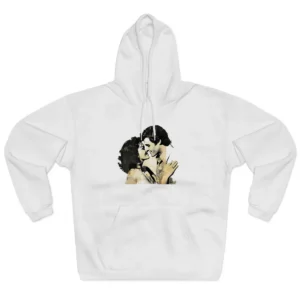 Couple Kissing over Newspaper Collage Hoodie