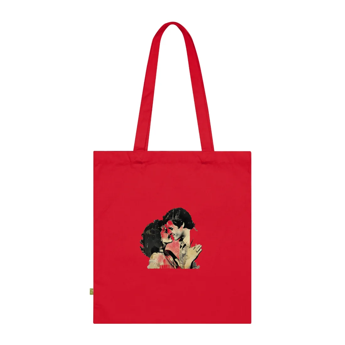 Retro Vintage Romance: Couples Newsprint - Tote Bag (Classic Red)