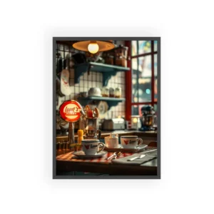 Retro Diner Coffee Table Framed Poster