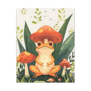 Frog Under Mushroom Cap Canvas Print