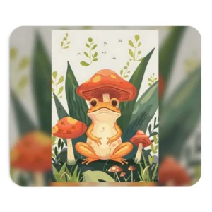 Frog Under Mushroom Cap Mouse Pad