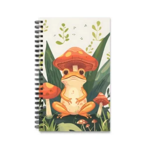 Frog Under Mushroom Cap Spiral Notebook