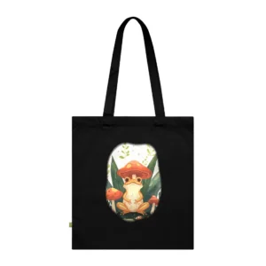 Frog Under Mushroom Cap Tote Bag