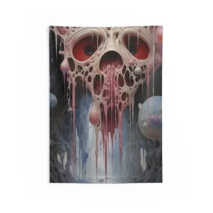Dripping Face Surreal Landscape Wall Tapestry