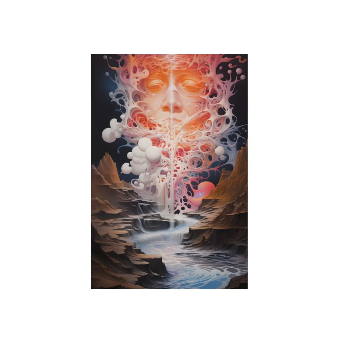 Rising Tide of Light: Abstract Organic Landscape Art - Metal Poster