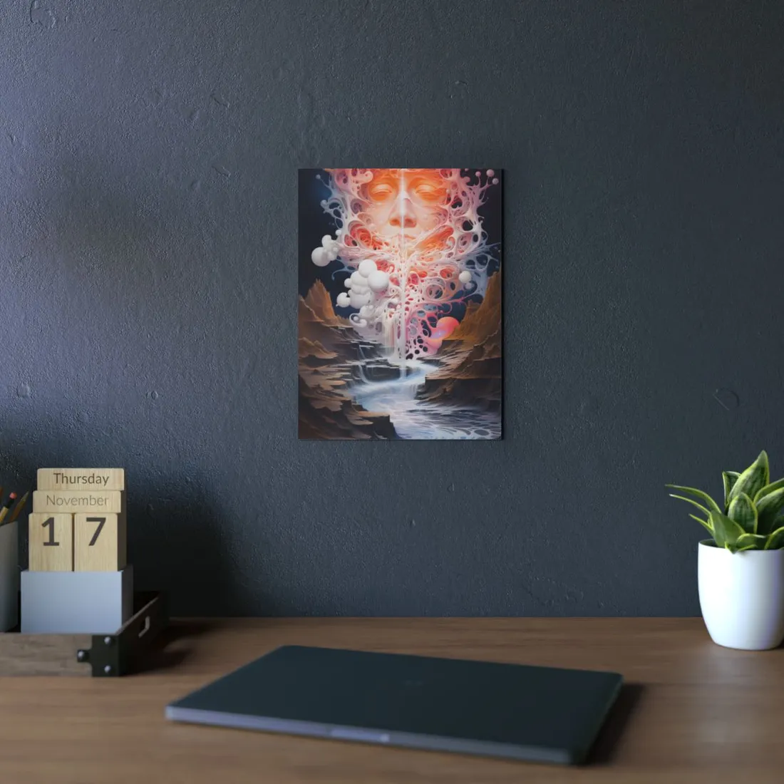 Rising Tide of Light: Abstract Organic Landscape Art - Metal Poster