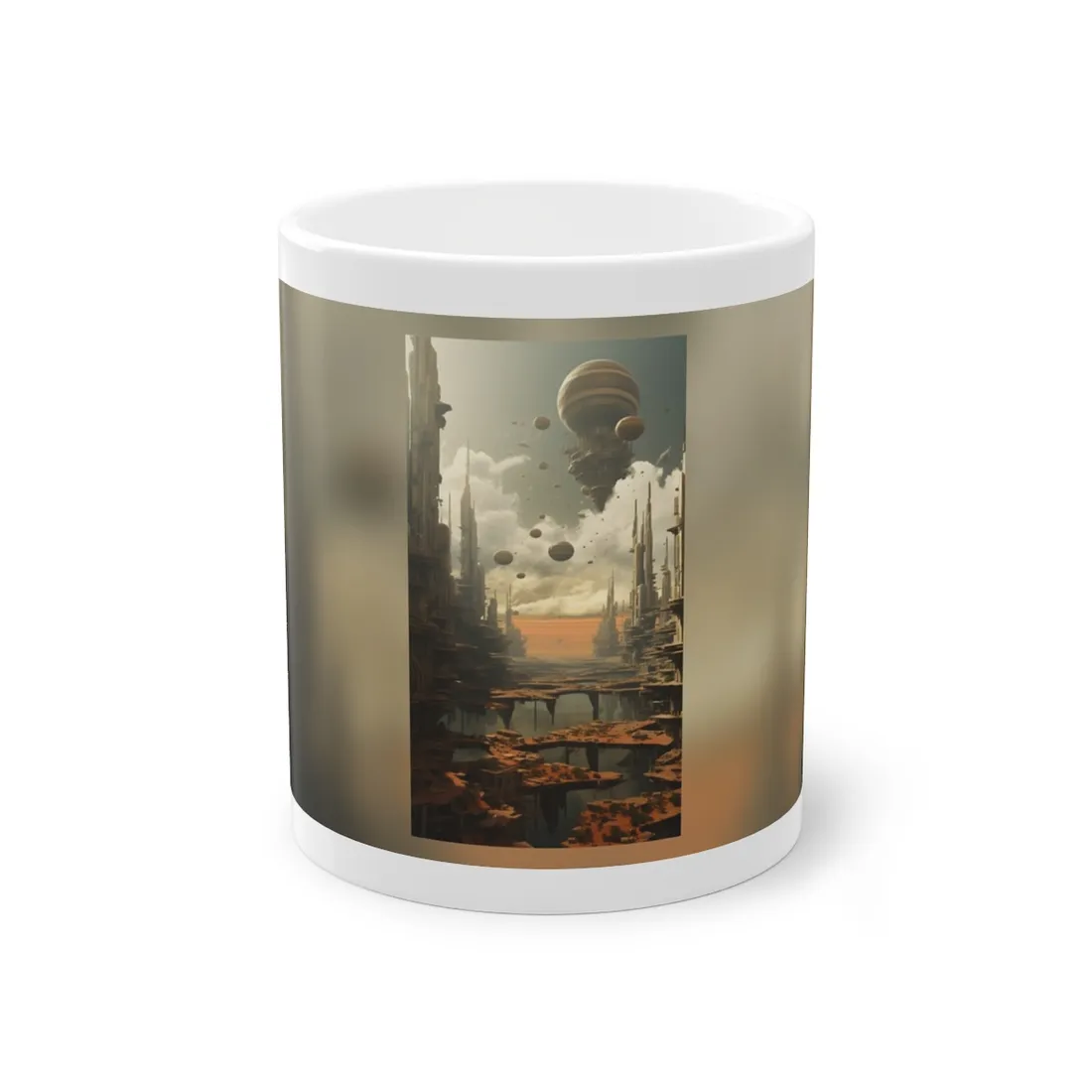 Rising Utopia: A Dystopian Cityscape Thrives in Perfect Harmony - Mug