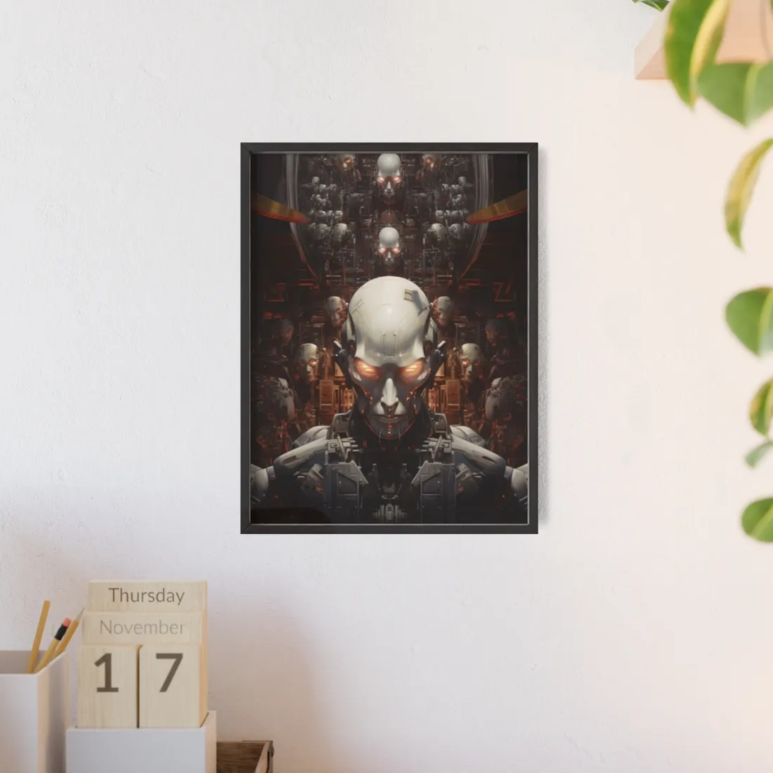 Robot Orchestra: A Symphony of Steel and Strings - Framed Poster