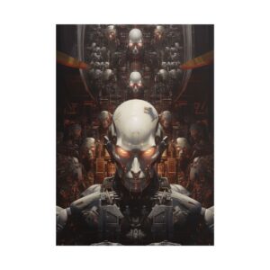 Robot Head with Glowing Eyes Poster