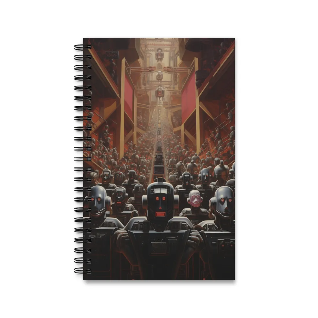 Robot Orchestra: Harmony in Motion - Spiral Notebook