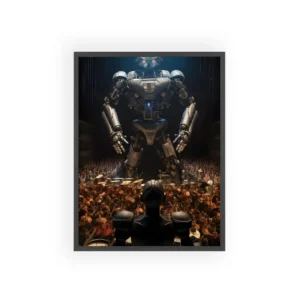 Robot Orchestra Conductor Stage Framed Poster