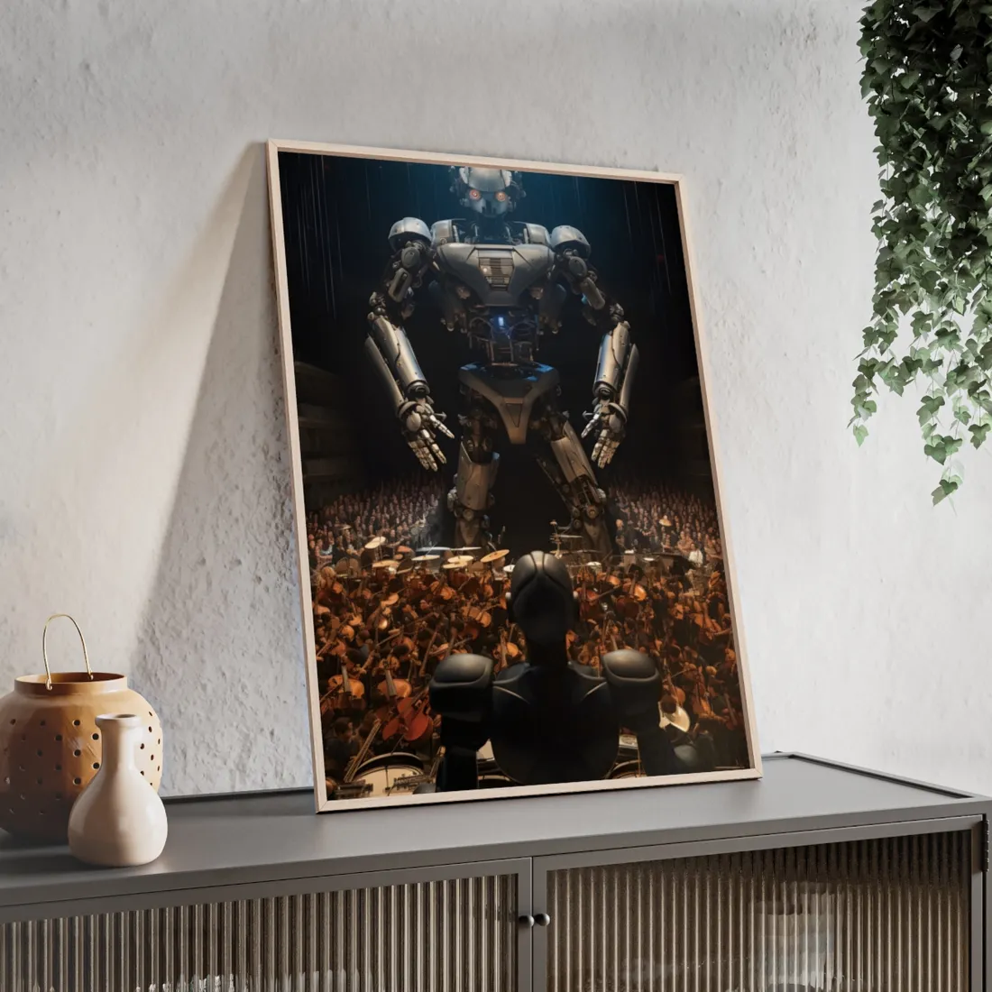Robot Orchestra in Aditorium: Digital Artwork from Symposium - Framed Poster