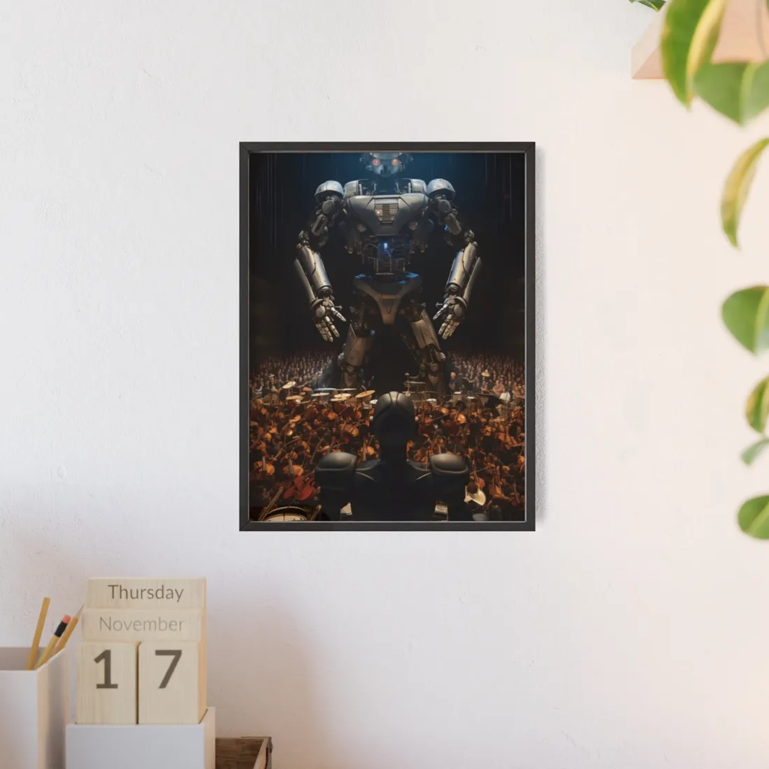 Robot Orchestra in Aditorium: Digital Artwork from Symposium - Framed Poster