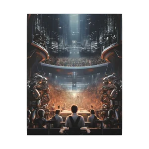 Robots in the Arena Canvas Print