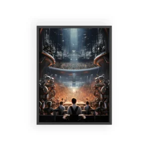 Robots in the Arena Framed Poster