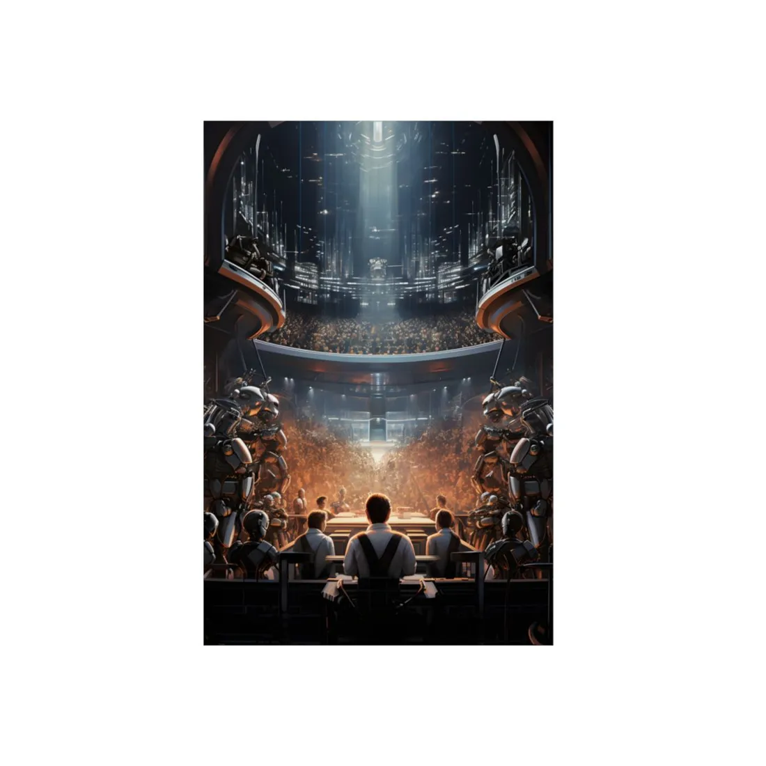 Robot Orchestra in Harmony: Modern Music Makers - Metal Poster