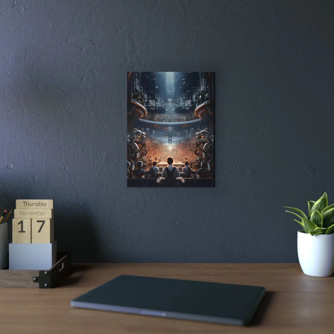 Robot Orchestra in Harmony: Modern Music Makers - Metal Poster