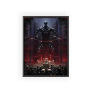 Giant Robot over Seated Crowd Framed Poster